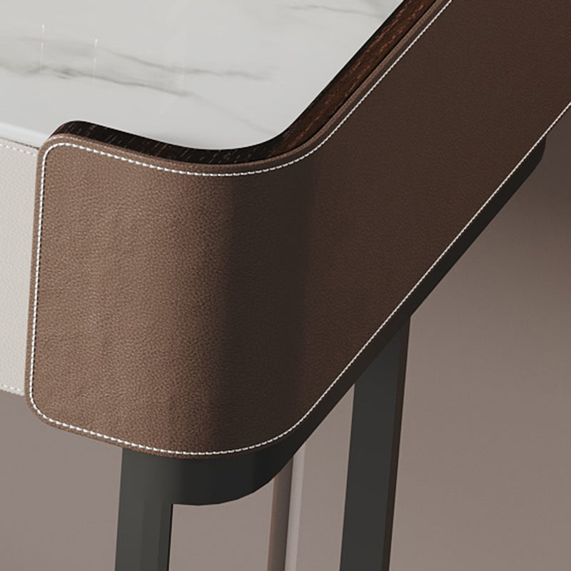 2-Drawer Vanity Makeup Table Stool Set Stone Top Dressing Table Clearhalo 'Bedroom Furniture' 'furn' 'furn_makeup_vanities' 'Furniture' 'Makeup Vanities' 'makeup_vanities' 5912784