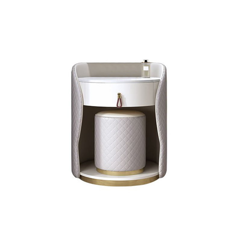 Mesa de tocador de madera y metal Taburada de tocador de cuero sintético