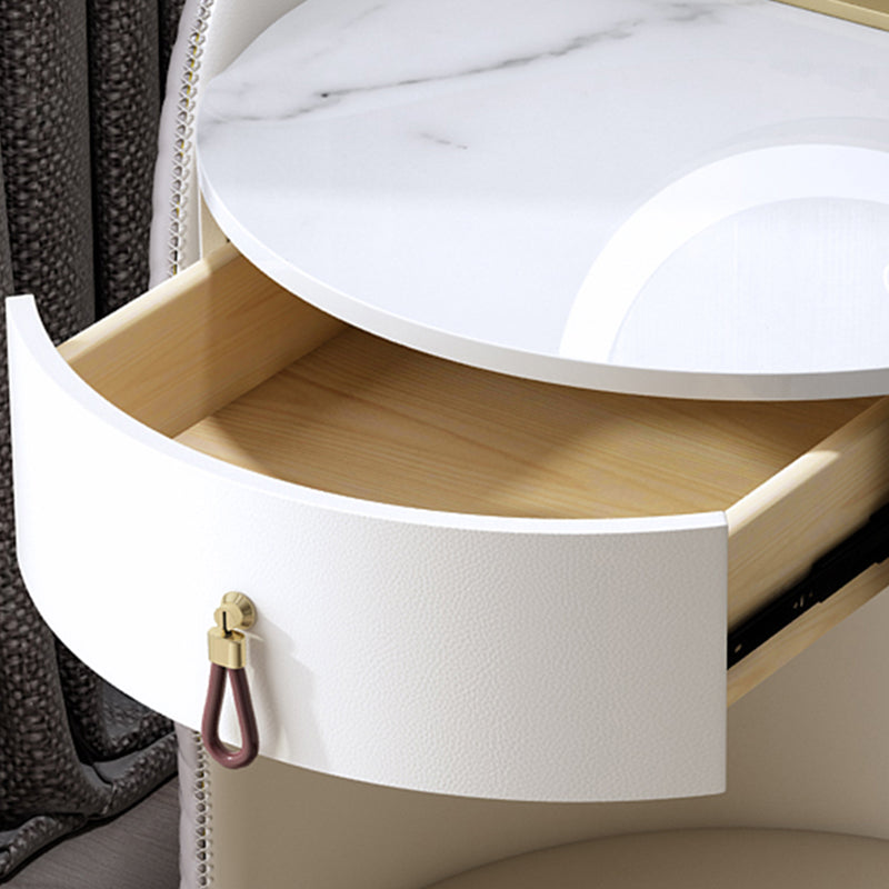 Mesa de tocador de madera y metal Taburada de tocador de cuero sintético