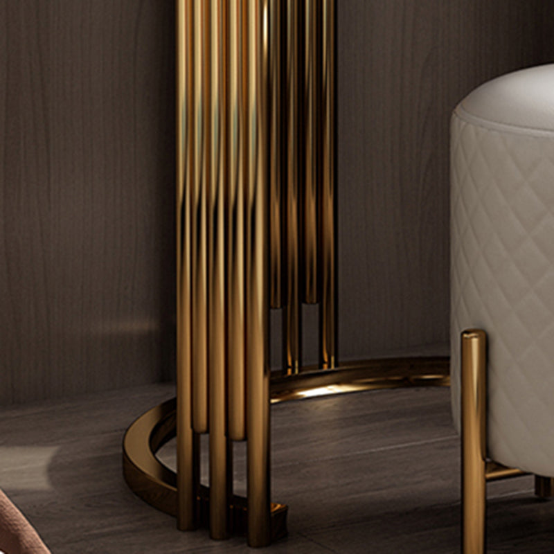 Luxurious Metal Vanity Table in Gold/Silver Stone Top Makeup Desk