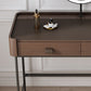 2 Drawers Dressing Table 30.7" High Vanity Set with Stool in Brown