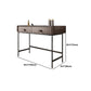 2 Drawers Dressing Table 30.7" High Vanity Set with Stool in Brown