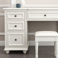 Solid Wood Flip-top Vanity Set Traditional Vanity Desk in White