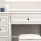 Solid Wood Flip-top Vanity Set Traditional Vanity Desk in White