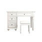Solid Wood Flip-top Vanity Set Traditional Vanity Desk in White