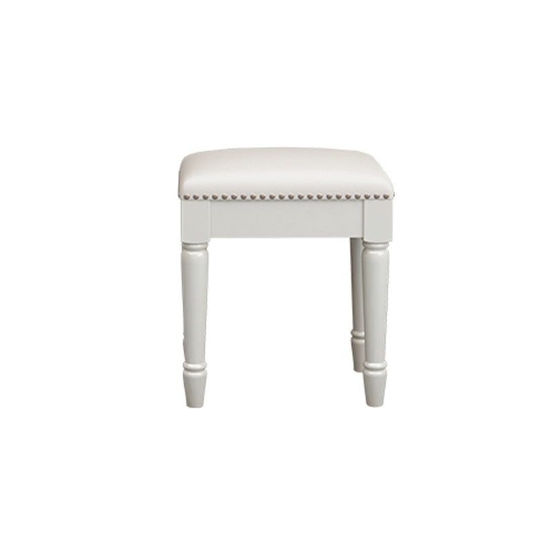 Solid Wood Flip-top Vanity Set Traditional Vanity Desk in White