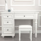 Solid Wood Flip-top Vanity Set Traditional Vanity Desk in White