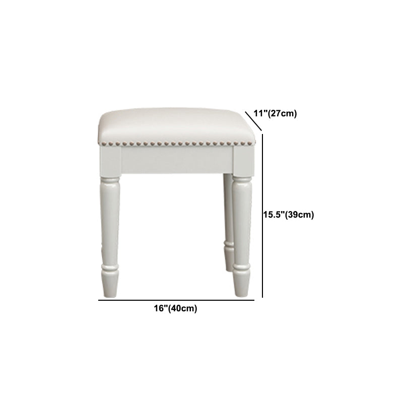 Solid Wood Flip-top Vanity Set Traditional Vanity Desk in White