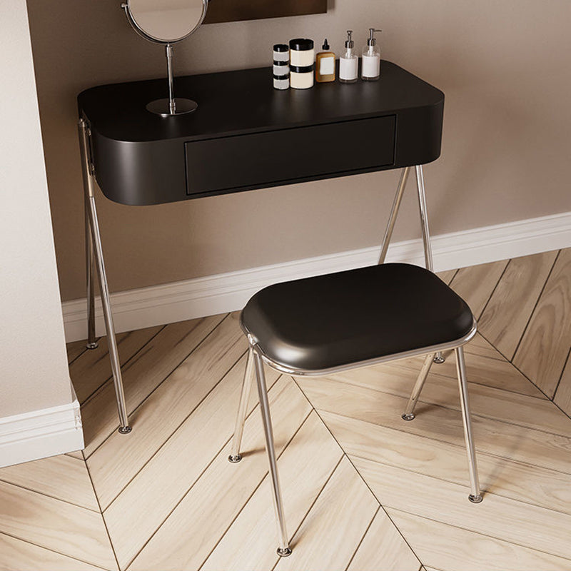 Contemporary Wood Vanity Set with Stool 1 Drawer Dressing Table