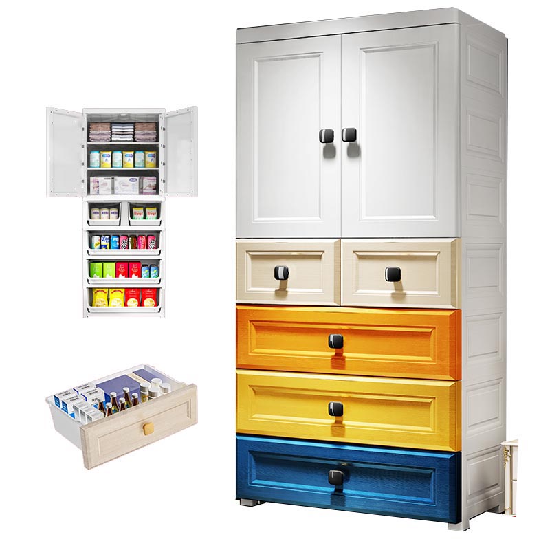 Plastic Wardrobe Armoire Contemporary Hinged Wardrobe Cabinet 27.5"L x 16"W x 63"H Without Clothing Rod 1 Clearhalo 'Armoires & Wardrobes' 'armoires_wardrobes' 'Bedroom Furniture' 'furn' 'furn_armoires_wardrobes' 'Furniture' 5912995