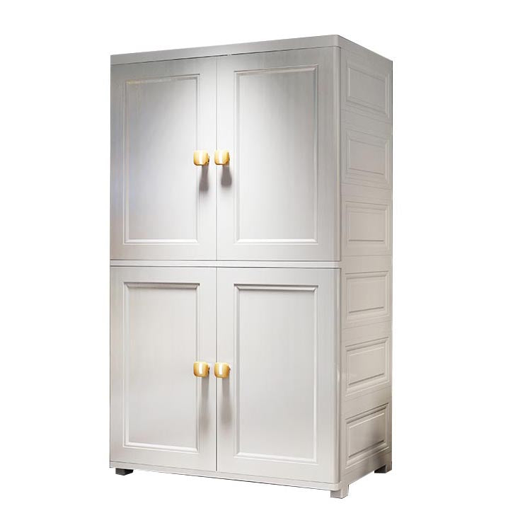 Plastic Wardrobe Armoire Contemporary Hinged Wardrobe Cabinet Clearhalo 'Armoires & Wardrobes' 'armoires_wardrobes' 'Bedroom Furniture' 'furn' 'furn_armoires_wardrobes' 'Furniture' 5913001