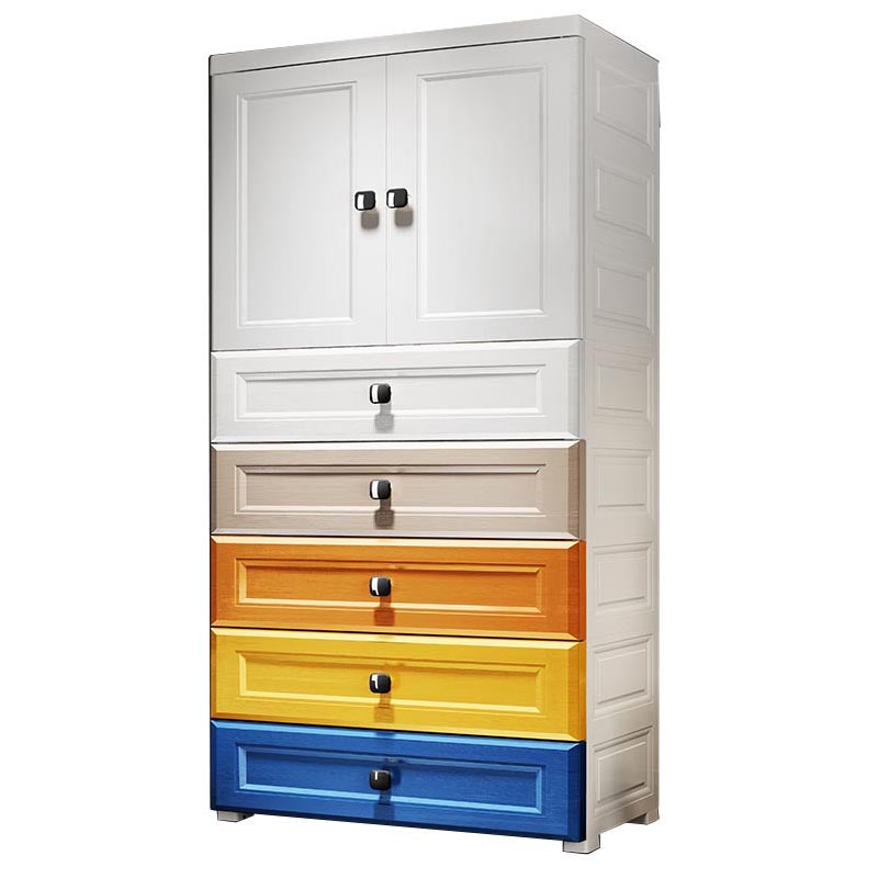 Plastic Wardrobe Armoire Contemporary Hinged Wardrobe Cabinet Clearhalo 'Armoires & Wardrobes' 'armoires_wardrobes' 'Bedroom Furniture' 'furn' 'furn_armoires_wardrobes' 'Furniture' 5913004
