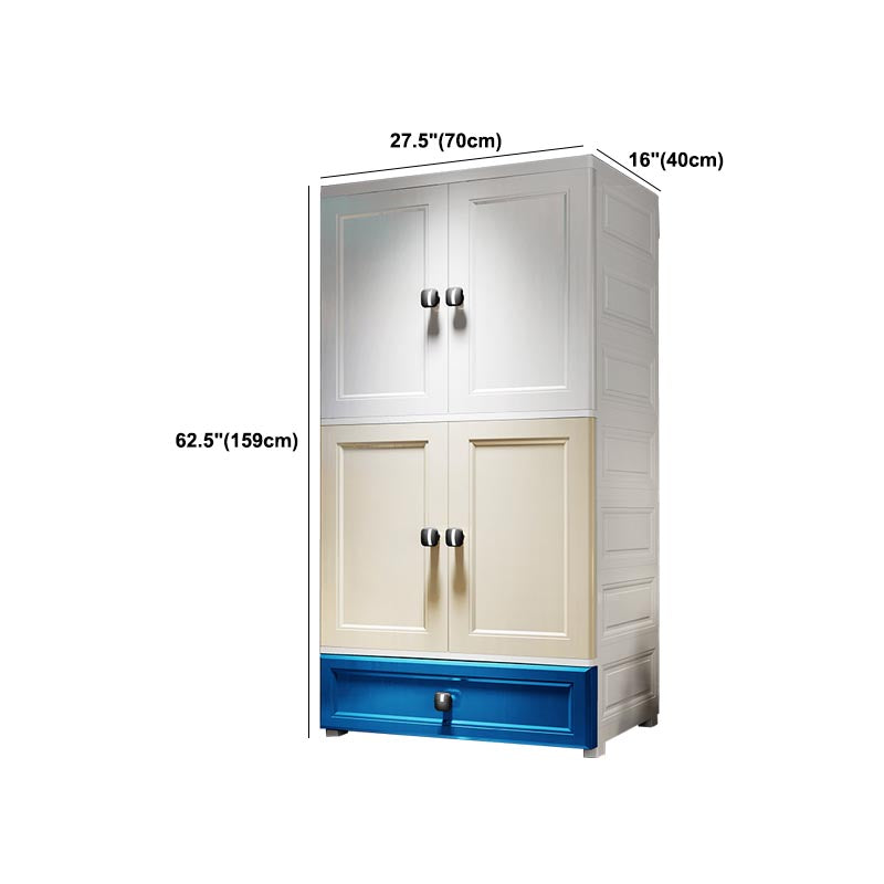 Plastic Wardrobe Armoire Contemporary Hinged Wardrobe Cabinet Clearhalo 'Armoires & Wardrobes' 'armoires_wardrobes' 'Bedroom Furniture' 'furn' 'furn_armoires_wardrobes' 'Furniture' 5913011