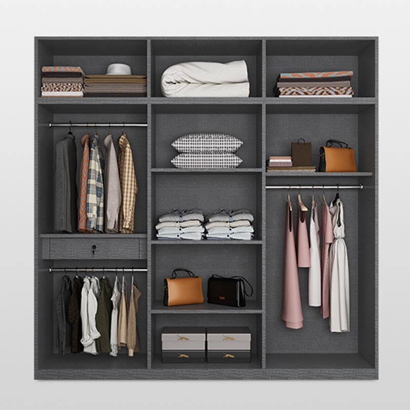 Moderne Kleiderschrank weiße Farbe Holzgarderobe Kleiderschrank mit Schublade