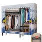 Contemporary Style Wardrobe Steel 1-Door Wardrobe Closet with Shelves