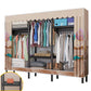 Contemporary Style Wardrobe Steel 1-Door Wardrobe Closet with Shelves