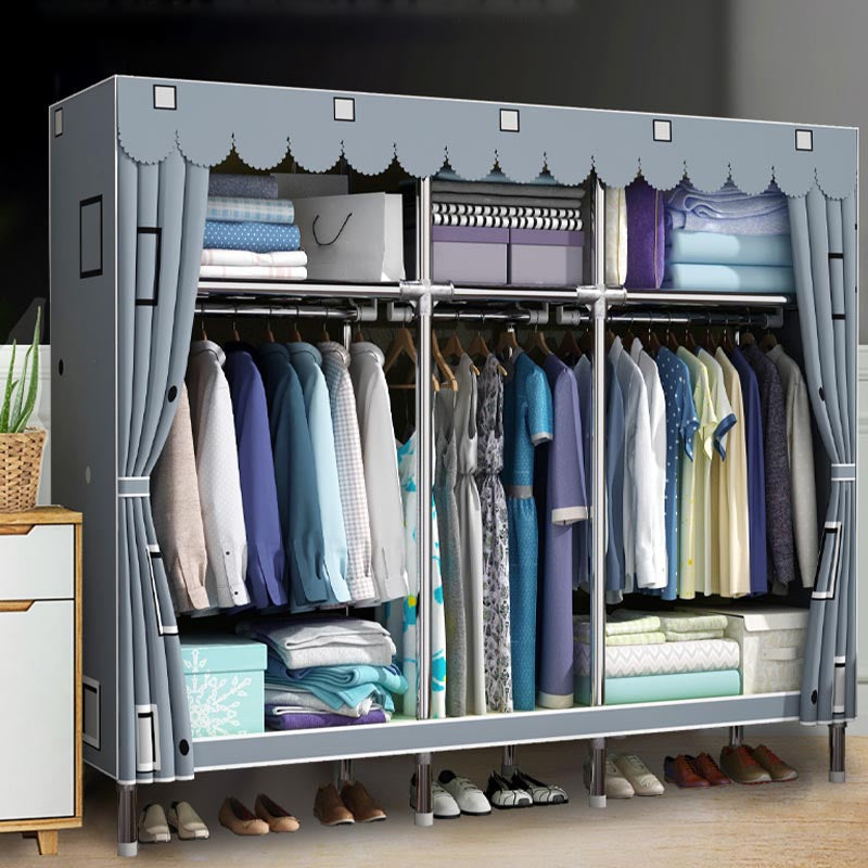 Contemporary Wardrobe Armoire Metal Wardrobe Closet for Bedroom Clearhalo 'Armoires & Wardrobes' 'armoires_wardrobes' 'Bedroom Furniture' 'furn' 'furn_armoires_wardrobes' 'Furniture' 5913227