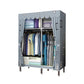 Contemporary Wardrobe Armoire Metal Wardrobe Closet for Bedroom 43"L x 18"W x 67"H Grey Clearhalo 'Armoires & Wardrobes' 'armoires_wardrobes' 'Bedroom Furniture' 'furn' 'furn_armoires_wardrobes' 'Furniture' 5913235