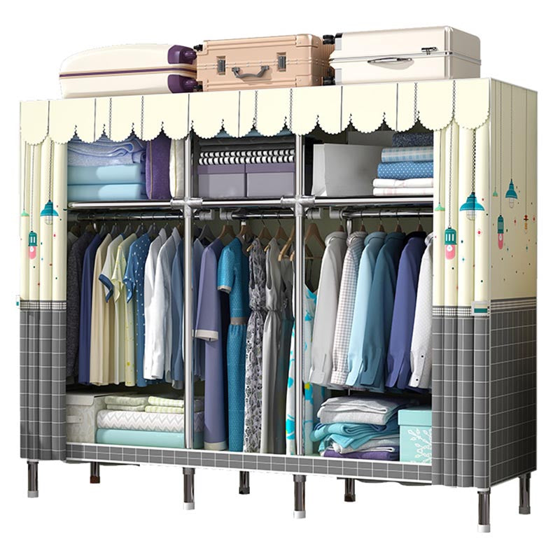 Contemporary Wardrobe Armoire Metal Wardrobe Closet for Bedroom Clearhalo 'Armoires & Wardrobes' 'armoires_wardrobes' 'Bedroom Furniture' 'furn' 'furn_armoires_wardrobes' 'Furniture' 5913236
