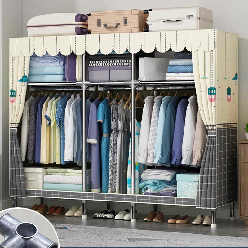 Contemporary Wardrobe Armoire Metal Wardrobe Closet for Bedroom Clearhalo 'Armoires & Wardrobes' 'armoires_wardrobes' 'Bedroom Furniture' 'furn' 'furn_armoires_wardrobes' 'Furniture' 5913249
