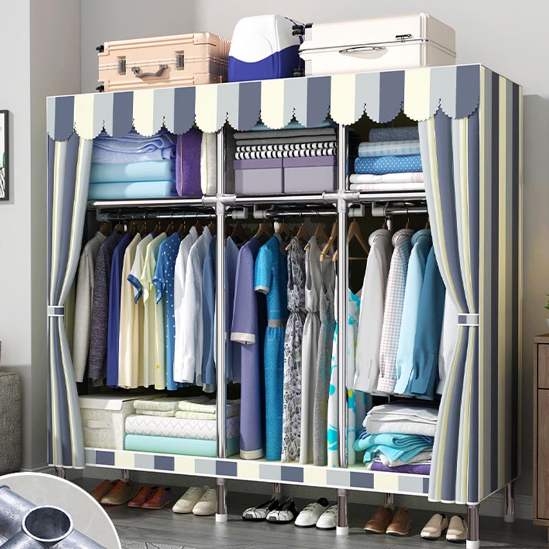 Contemporary Wardrobe Armoire Metal Wardrobe Closet for Bedroom Clearhalo 'Armoires & Wardrobes' 'armoires_wardrobes' 'Bedroom Furniture' 'furn' 'furn_armoires_wardrobes' 'Furniture' 5913251