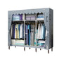 Contemporary Wardrobe Armoire Metal Wardrobe Closet for Bedroom 59"L x 18"W x 67"H Grey Clearhalo 'Armoires & Wardrobes' 'armoires_wardrobes' 'Bedroom Furniture' 'furn' 'furn_armoires_wardrobes' 'Furniture' 5913252