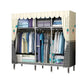 Contemporary Wardrobe Armoire Metal Wardrobe Closet for Bedroom 59"L x 18"W x 67"H Cream Gray Clearhalo 'Armoires & Wardrobes' 'armoires_wardrobes' 'Bedroom Furniture' 'furn' 'furn_armoires_wardrobes' 'Furniture' 5913256