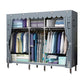 Contemporary Wardrobe Armoire Metal Wardrobe Closet for Bedroom 67"L x 18"W x 67"H Grey Clearhalo 'Armoires & Wardrobes' 'armoires_wardrobes' 'Bedroom Furniture' 'furn' 'furn_armoires_wardrobes' 'Furniture' 5913258