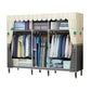 Contemporary Wardrobe Armoire Metal Wardrobe Closet for Bedroom 67"L x 18"W x 67"H Cream Gray Clearhalo 'Armoires & Wardrobes' 'armoires_wardrobes' 'Bedroom Furniture' 'furn' 'furn_armoires_wardrobes' 'Furniture' 5913260