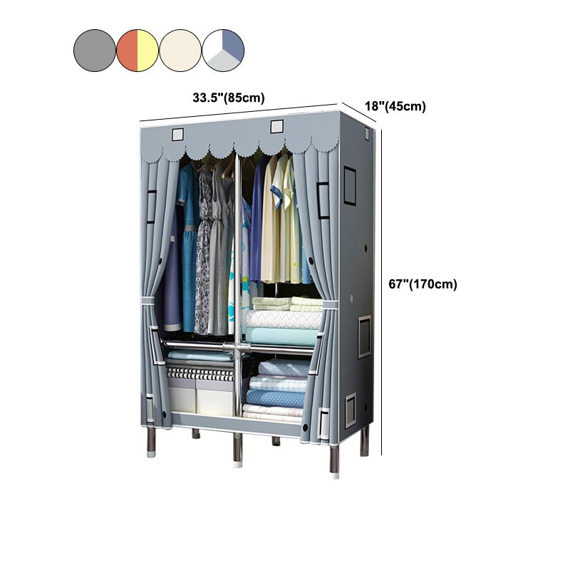 Contemporary Wardrobe Armoire Metal Wardrobe Closet for Bedroom Clearhalo 'Armoires & Wardrobes' 'armoires_wardrobes' 'Bedroom Furniture' 'furn' 'furn_armoires_wardrobes' 'Furniture' 5913266