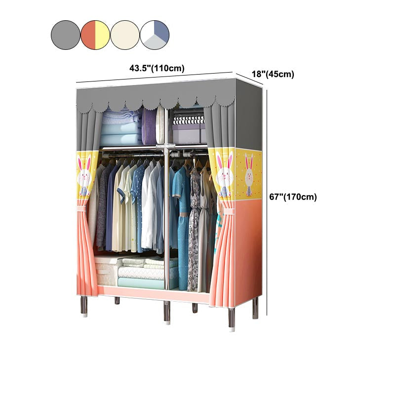 Contemporary Wardrobe Armoire Metal Wardrobe Closet for Bedroom Clearhalo 'Armoires & Wardrobes' 'armoires_wardrobes' 'Bedroom Furniture' 'furn' 'furn_armoires_wardrobes' 'Furniture' 5913267