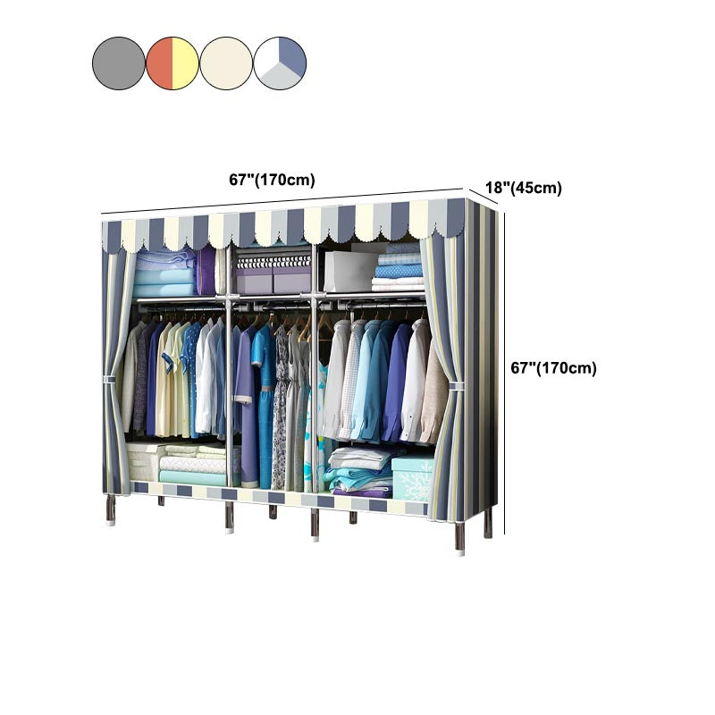 Contemporary Wardrobe Armoire Metal Wardrobe Closet for Bedroom Clearhalo 'Armoires & Wardrobes' 'armoires_wardrobes' 'Bedroom Furniture' 'furn' 'furn_armoires_wardrobes' 'Furniture' 5913270