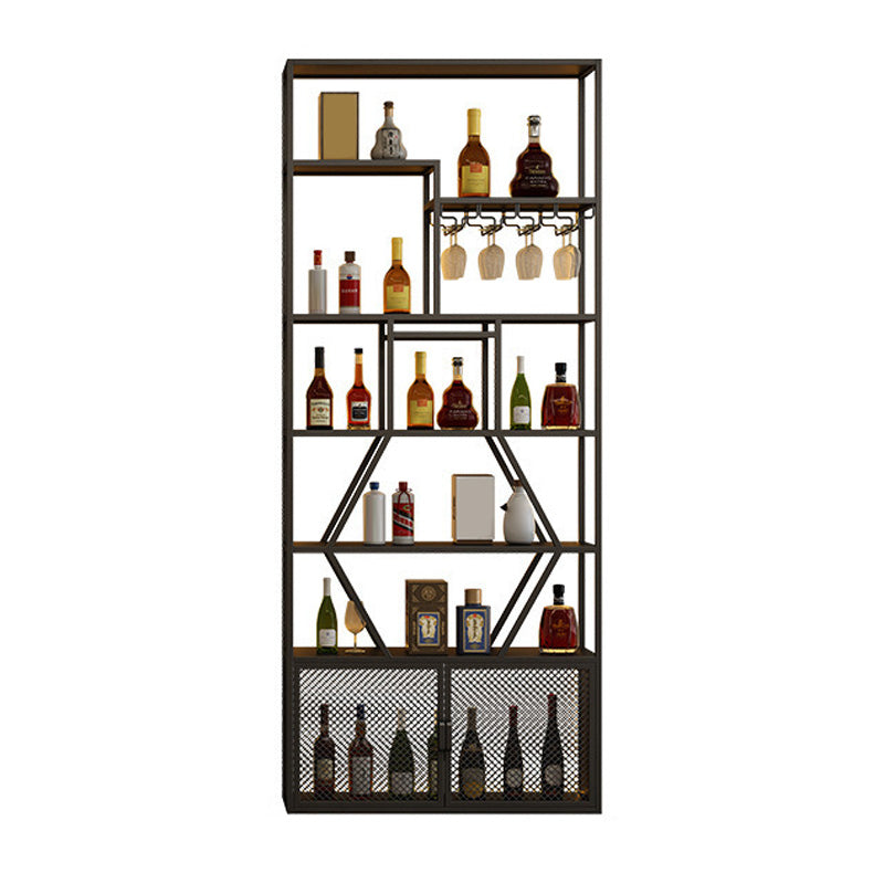 Gold and Black Floor Wine Glass Stemware Rack Holder Metal Wine Holder Rack Black Clearhalo 'furn' 'furn_wine_racks' 'Furniture' 'Kitchen & Dining Furniture' 'Wine Racks' 'wine_racks' 5913294