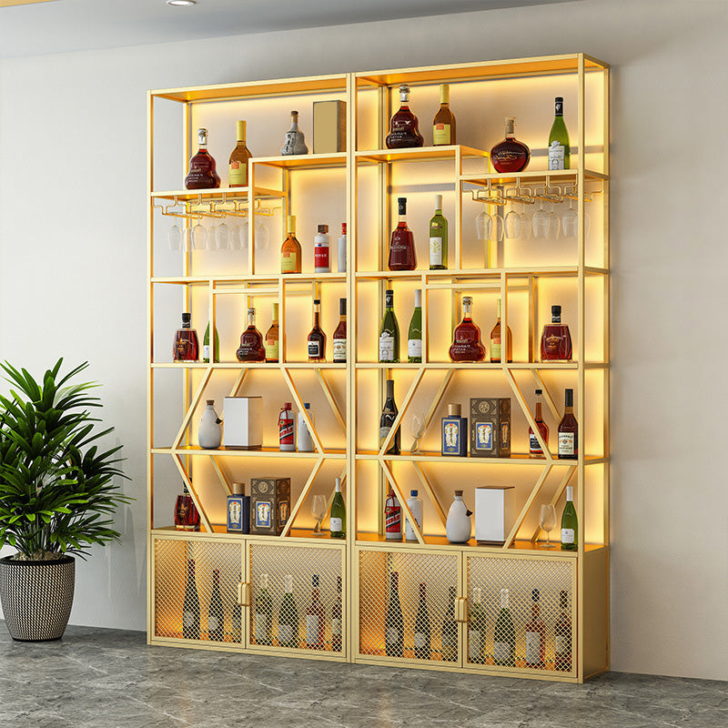 Gold and Black Floor Wine Glass Stemware Rack Holder Metal Wine Holder Rack Clearhalo 'furn' 'furn_wine_racks' 'Furniture' 'Kitchen & Dining Furniture' 'Wine Racks' 'wine_racks' 5913295