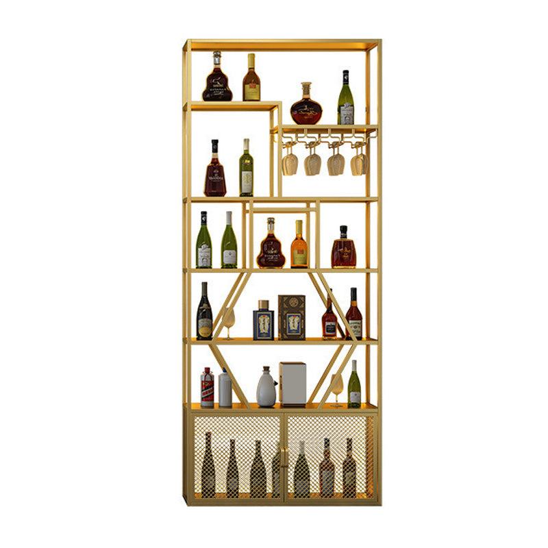 Gold and Black Floor Wine Glass Stemware Rack Holder Metal Wine Holder Rack Gold Clearhalo 'furn' 'furn_wine_racks' 'Furniture' 'Kitchen & Dining Furniture' 'Wine Racks' 'wine_racks' 5913297