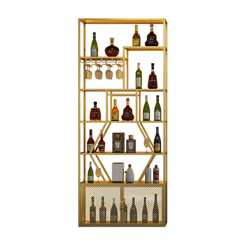 Gold and Black Floor Wine Glass Stemware Rack Holder Metal Wine Holder Rack Coppery Clearhalo 'furn' 'furn_wine_racks' 'Furniture' 'Kitchen & Dining Furniture' 'Wine Racks' 'wine_racks' 5913303