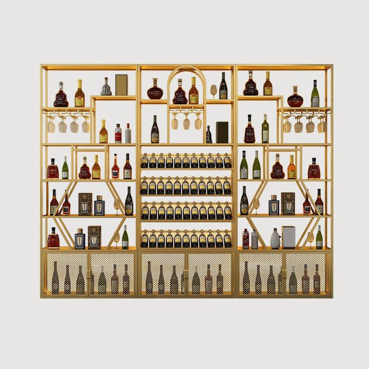 Gold and Black Floor Wine Glass Stemware Rack Holder Metal Wine Holder Rack Clearhalo 'furn' 'furn_wine_racks' 'Furniture' 'Kitchen & Dining Furniture' 'Wine Racks' 'wine_racks' 5913309