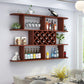 Wood Wall Mounted Modern Wine Rack Wine Stemware Holder for Kitchen