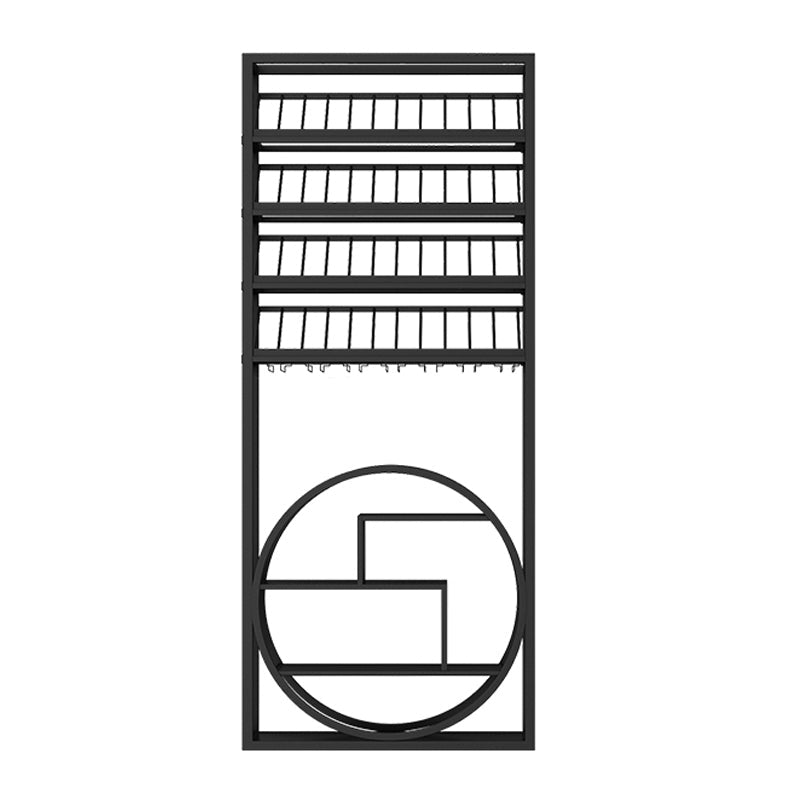 Portabottiglia da vino di lusso in metallo in metallo nero e oro