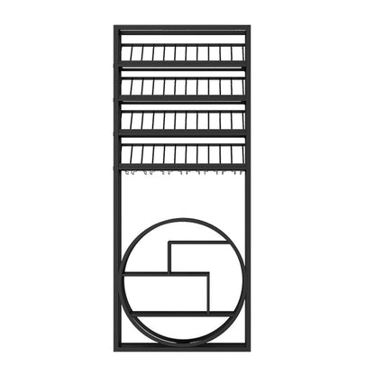 豪華なワインボトルラックメタルブラックとゴールドワインラックボトルの床