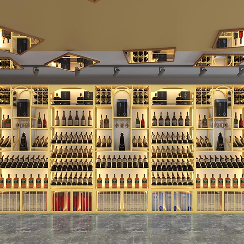 Glam Metal Wine Bottle Rack Floor Bottle Holder for Living Room Clearhalo 'furn' 'furn_wine_racks' 'Furniture' 'Kitchen & Dining Furniture' 'Wine Racks' 'wine_racks' 5913527