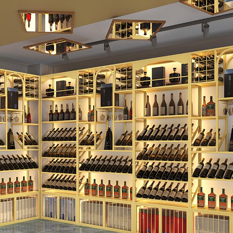 Glam Metal Wine Bottle Rack Floor Bottle Holder for Living Room Clearhalo 'furn' 'furn_wine_racks' 'Furniture' 'Kitchen & Dining Furniture' 'Wine Racks' 'wine_racks' 5913530