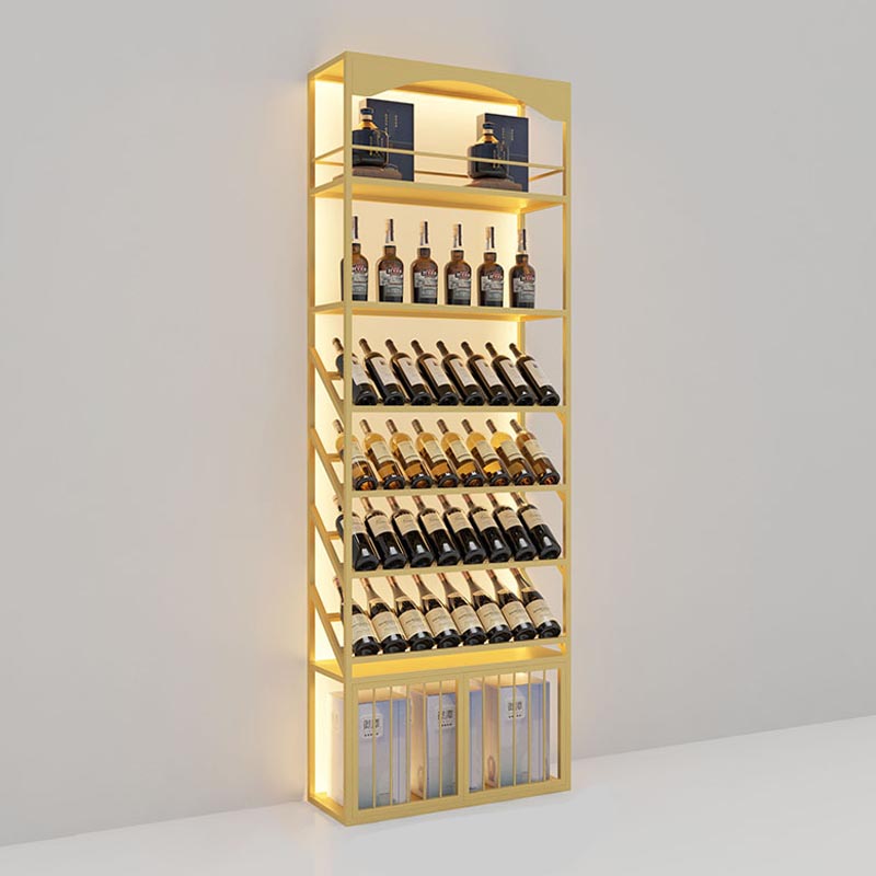 Glam Metal Wine Bottle Rack Floor Bottle Holder for Living Room 31.5"L x 12"W x 90.5"H Gold Clearhalo 'furn' 'furn_wine_racks' 'Furniture' 'Kitchen & Dining Furniture' 'Wine Racks' 'wine_racks' 5913532