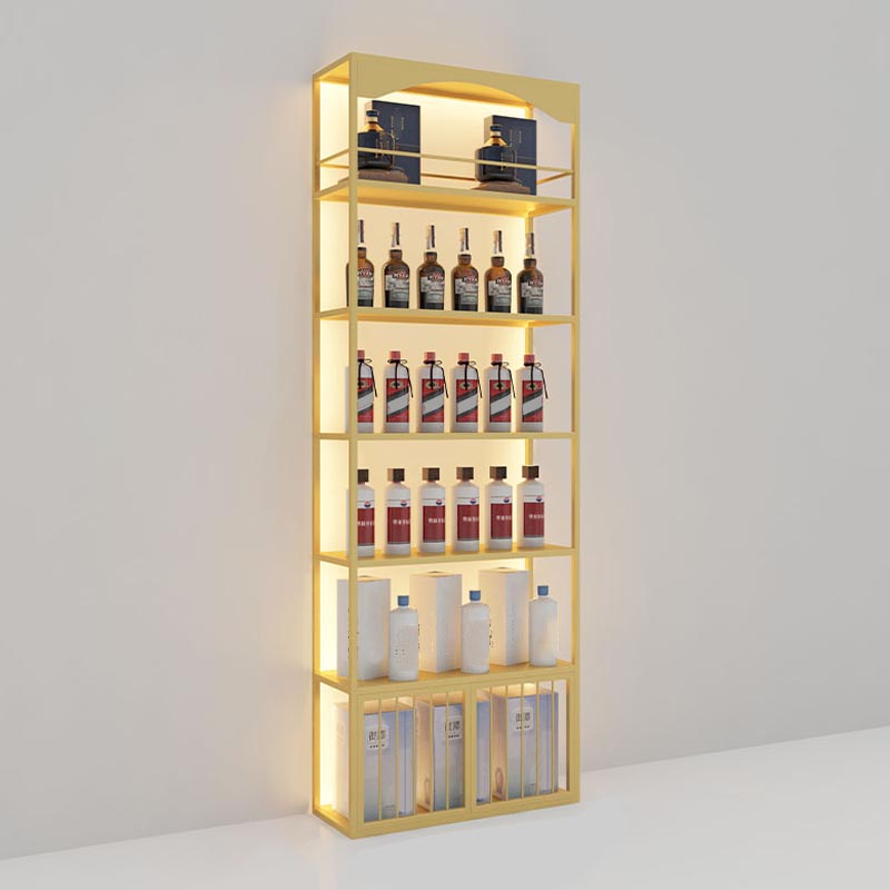 Glam Metal Wine Bottle Rack Floor Bottle Holder for Living Room 31.5"L x 12"W x 90.5"H Rose Gold Clearhalo 'furn' 'furn_wine_racks' 'Furniture' 'Kitchen & Dining Furniture' 'Wine Racks' 'wine_racks' 5913534