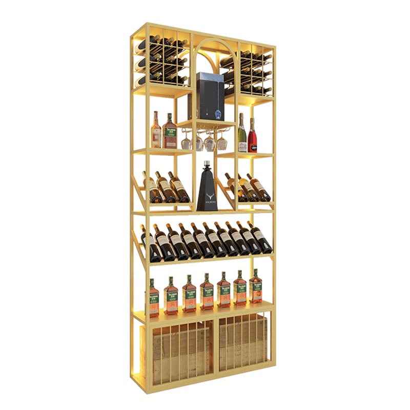 Glam Metal Wine Bottle Rack Floor Bottle Holder for Living Room Clearhalo 'furn' 'furn_wine_racks' 'Furniture' 'Kitchen & Dining Furniture' 'Wine Racks' 'wine_racks' 5913535