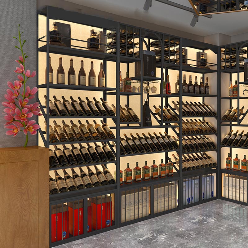 Glam Metal Wine Bottle Rack Floor Bottle Holder for Living Room Clearhalo 'furn' 'furn_wine_racks' 'Furniture' 'Kitchen & Dining Furniture' 'Wine Racks' 'wine_racks' 5913540