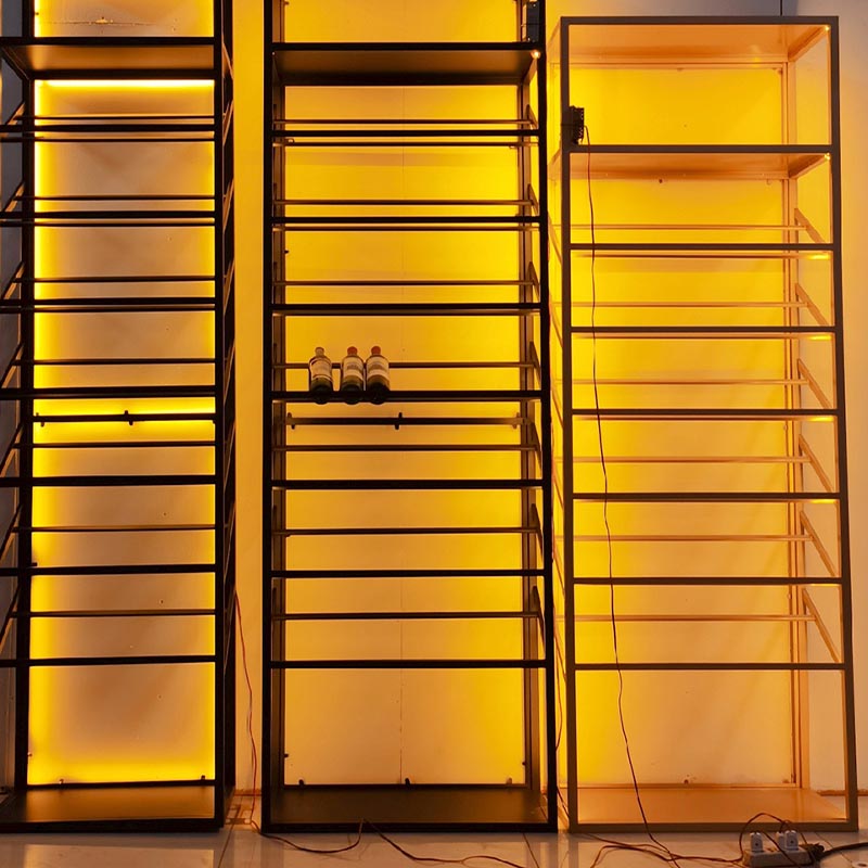 Glam Metal Wine Bottle Rack Floor Bottle Holder for Living Room Clearhalo 'furn' 'furn_wine_racks' 'Furniture' 'Kitchen & Dining Furniture' 'Wine Racks' 'wine_racks' 5913542