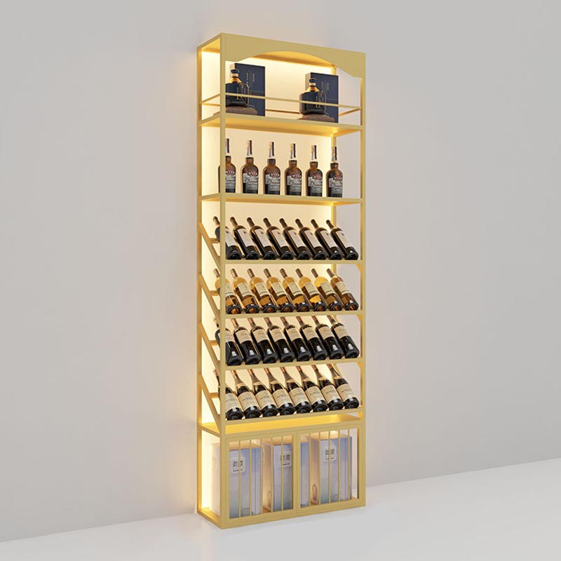 Glam Metal Wine Bottle Rack Floor Bottle Holder for Living Room Clearhalo 'furn' 'furn_wine_racks' 'Furniture' 'Kitchen & Dining Furniture' 'Wine Racks' 'wine_racks' 5913544
