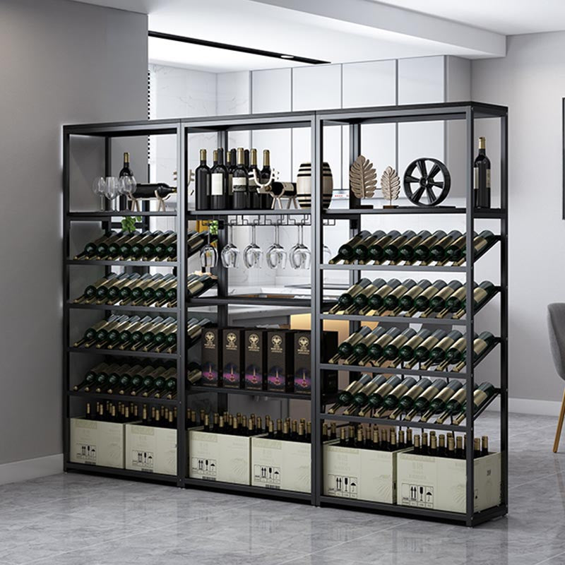 Soporte contemporáneo de botella de botella de estante de vino de metal para sala de estar