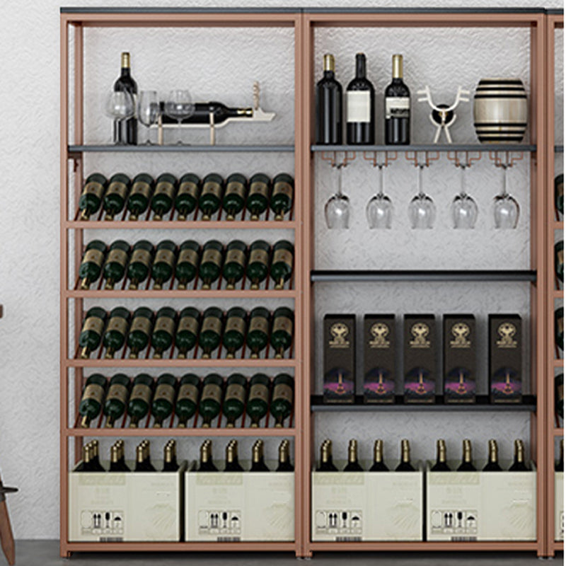 リビングルーム用のコンテンポラリーメタリーワインラックボトルフロアボトルホルダー